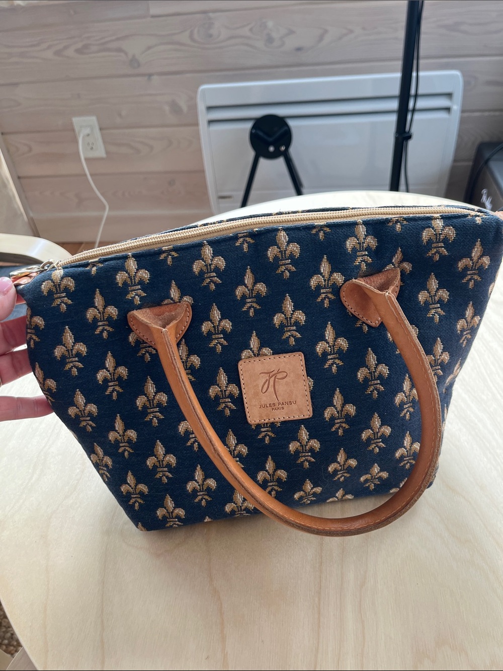 Jules Pansu Paris Fleur de Lys Jacquard Tapestry Bag
